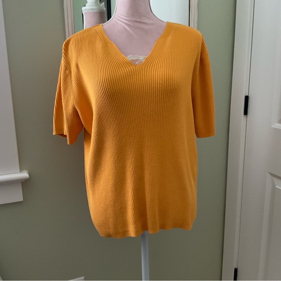 AVENUE, KNITTED ORANGE/ YELLOW SWEATER, SIZE 22/24 - Picture 2 of 9